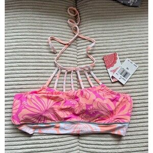 New Girl's Swimsit Bikini Top Vacation Colorful Hobie XL Retail $43 Tropical